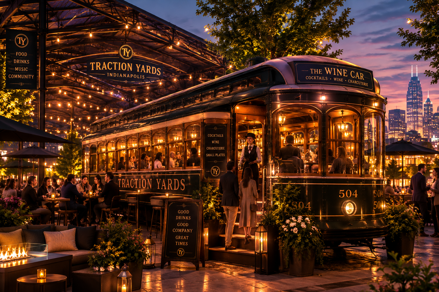 Concept visualization of a historic trolley repurposed as a wine car